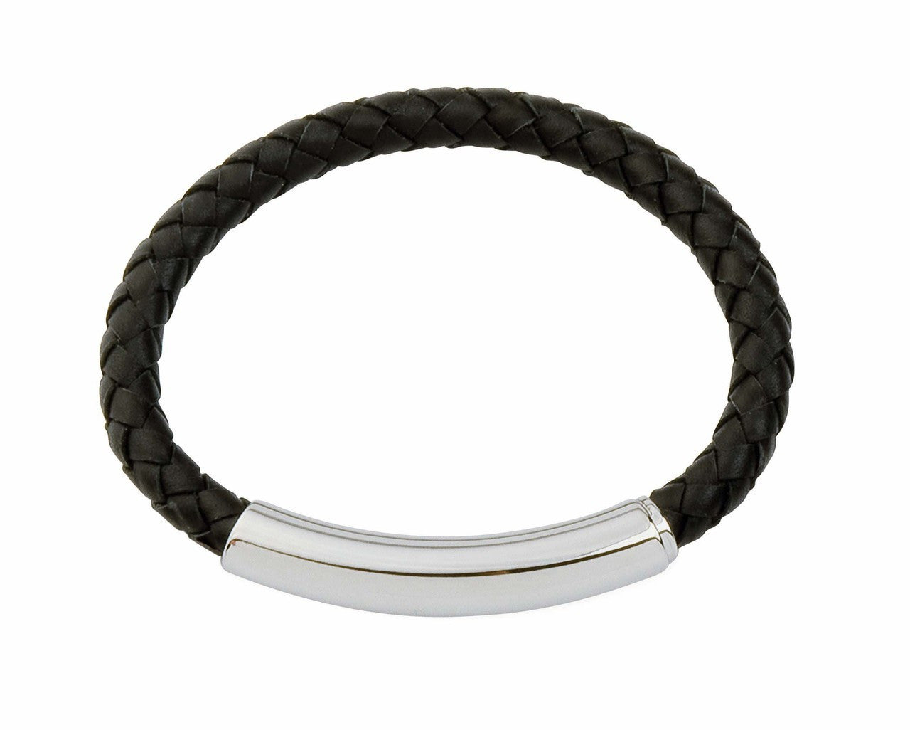 COB01 leather and steel adjustable bracelet