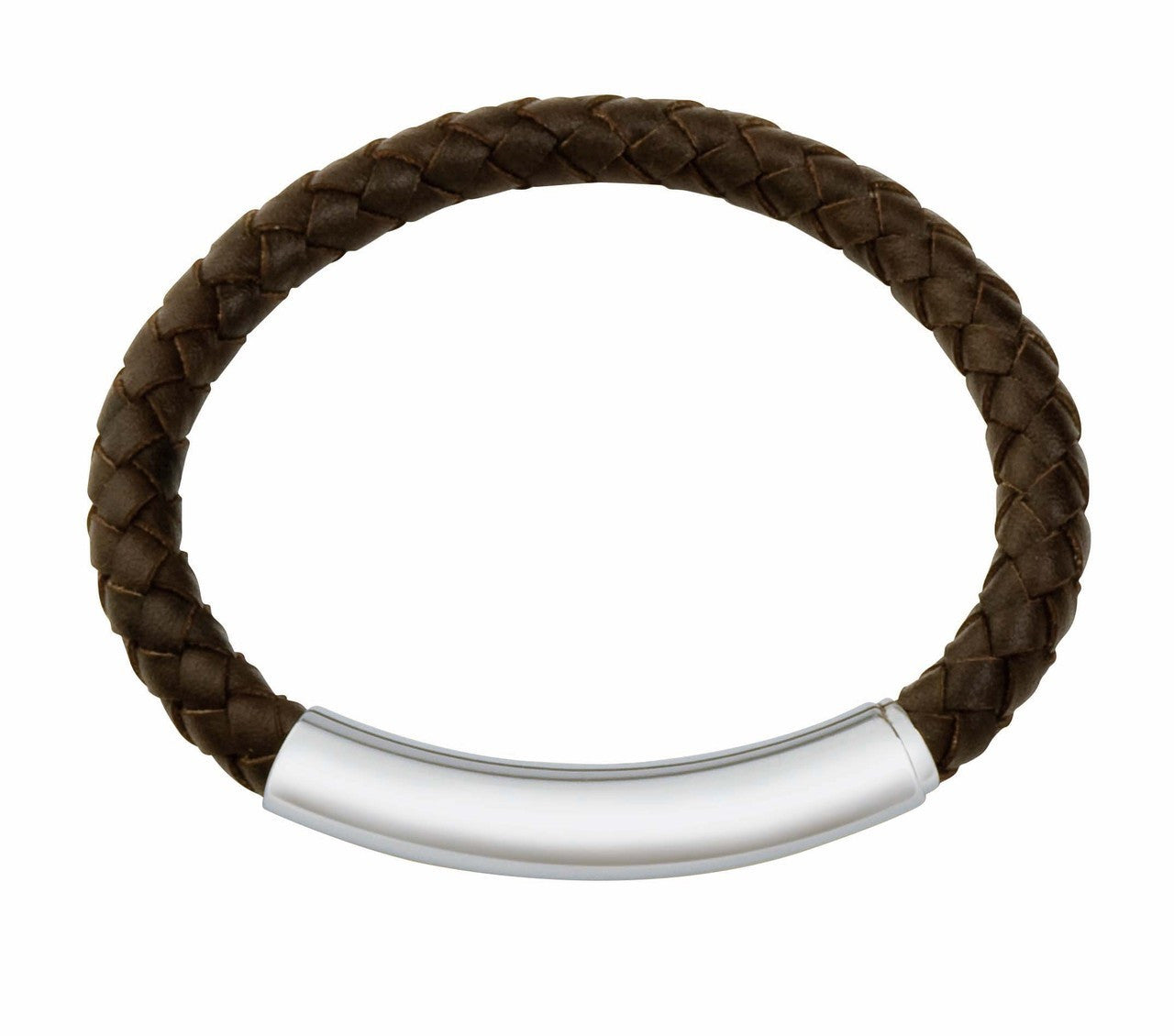 Cob02 leather and steel adjustable bracelet