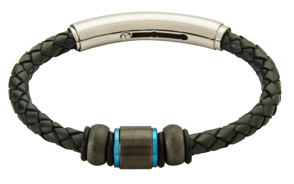 COB19-CAR leather and carbon fiber adjustable bracelet