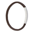 FUB02 leather and steel adjustable bracelet