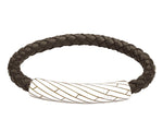 INB36 leather and steel adjustable bracelet
